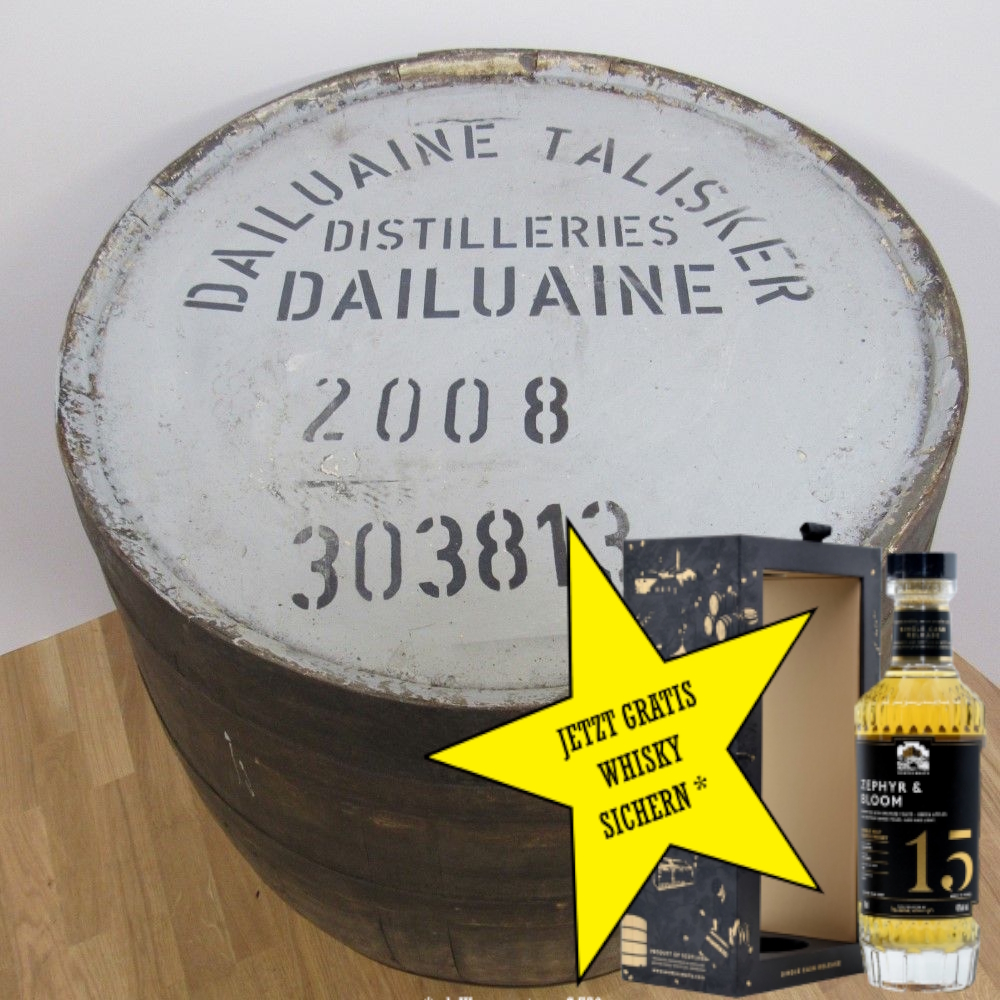 Whiskyfass Dailuaine mit Gratisflasche